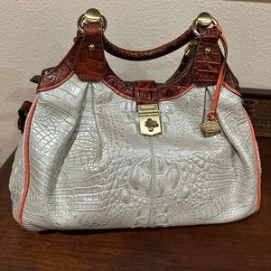Brahmin Silver and Brown Shoulder Bag